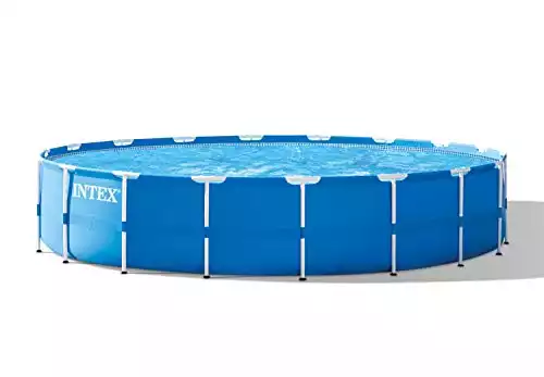 Intex Metal Frame Pool Set with Filter Pump, Ladder, Ground Cloth, and Pool Cover - 18 ft. x 48 in.
