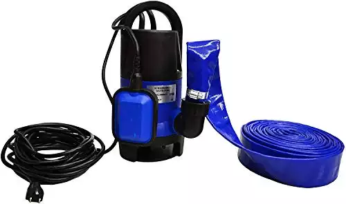 Submersible Drain Pump - 25 ft. Power Cord - 25 ft. Hose - Drain Up To 2,000 GPH
