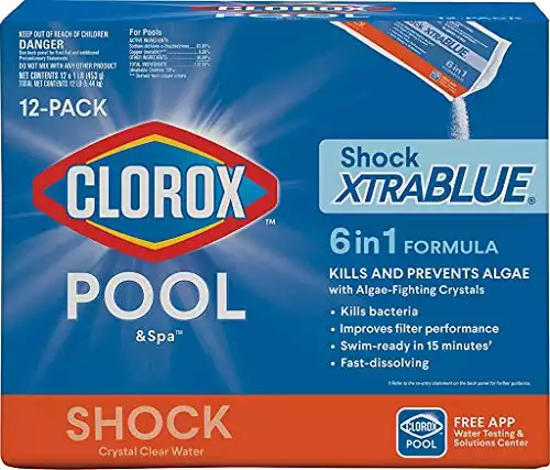 Clorox Dichlor Pool Shock XtraBlue (1 Pound Bags), 12 Pack
