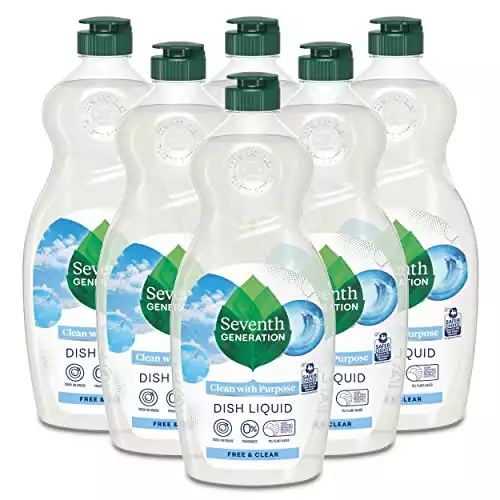 Seventh Generation Dish Liquid Soap, Free & Clear - 25 oz. - Pack of 6